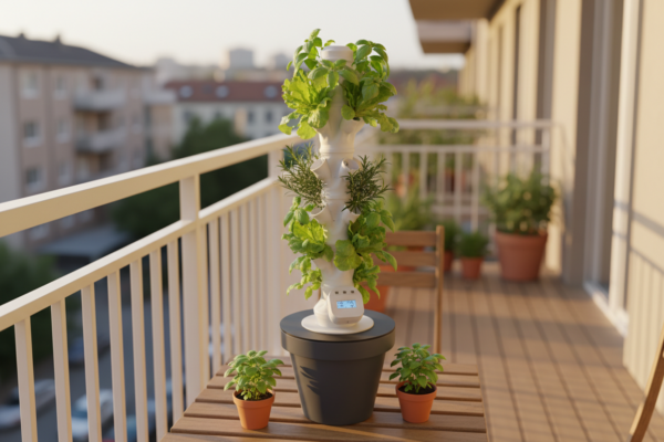 TORRE IDROPONICA COLTIVAZIONE A 360° CON SISTEMA AUTOMATICO E SENSORI INTEGRATI INDOOR E OUTDOOR - VEGG TOWER