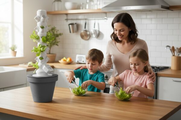 TORRE IDROPONICA COLTIVAZIONE A 360° CON SISTEMA AUTOMATICO E SENSORI INTEGRATI INDOOR E OUTDOOR - VEGG TOWER