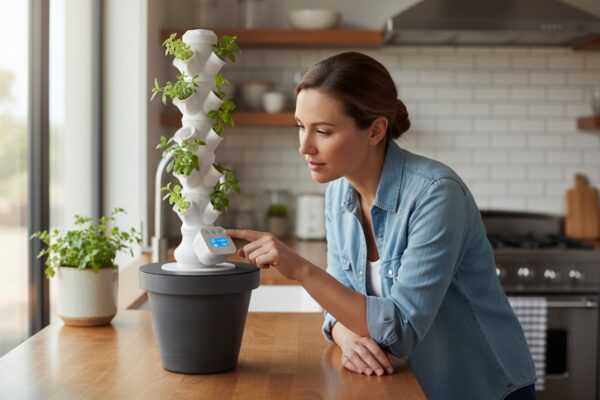 TORRE IDROPONICA COLTIVAZIONE A 360° CON SISTEMA AUTOMATICO E SENSORI INTEGRATI INDOOR E OUTDOOR - VEGG TOWER