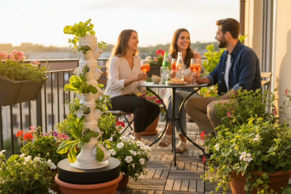 TORRE IDROPONICA COLTIVAZIONE A 360° CON SISTEMA AUTOMATICO E SENSORI INTEGRATI INDOOR E OUTDOOR - VEGG TOWER